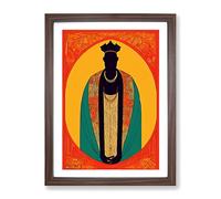 African King Framed Print | A3 Walnut Framed Wall Art | Ready to Hang | Modern Nature Picture | Living Room Bedroom Lounge Office