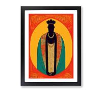 African King Framed Wall Art Print A2 Black
