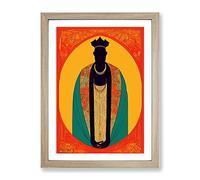 African King Framed Wall Art Print A2 Oak