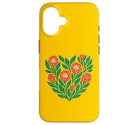 African King Protea Flower Heart South Africa Pattern Case for iPhone 16