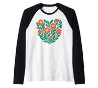 African King Protea Flower Heart South Africa Pattern Raglan Baseball Tee