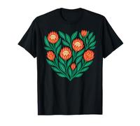 African King Protea Flower Heart South Africa Pattern T-Shirt