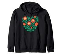 African King Protea Flower Heart South Africa Pattern Zip Hoodie
