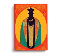 African King Red, Gold, Peach Canvas Print | Gallery Wrapped 30mm Frame Wall Art | 30x20 inches | Ready to Hang | Contemporary People Picture | Living Room Bedroom Lounge Office