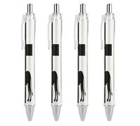 African Leo Lion King with Cross Ballpoint Pens Fine Point Smooth Writing Pen Retractable Ball Point Pens 0.5mm Black Ink Pen Office Supplies Gifts for Men Women 4 PCS