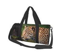 african leopard Duffle Bag for Women Men Personal Item Travel Bag Canvas Weekender Overnight Bag Lightweight Sports Tote Gym Bag Carry On Luggage Bag, Black, One Size