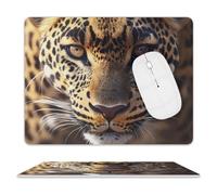 African Leopard Face Leather Mouse Mat Office Mousepad Waterproof Desk Writing Pad Smooth Surface