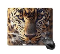 African Leopard Face Printed Square Gaming Mouse Mat Soft Non-Slip Computer Game Mice Pad for Home Office Laptops