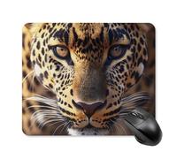 African Leopard Face Printed Square Gaming Mouse Mat Soft Non-Slip Computer Game Mice Pad for Home Office Laptops