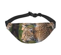 african leopard Fanny Pack for Men Women Crossbody Waist Bag Everywhere Belt Bag Wallet Hip Bum Bag with Adjustable Strap Casual Chest Bag for Outdoor Hiking Cycling, Black, One Size