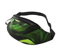 African leopard Fanny Pack for Women Men Fashion Waist Pack Adjustable Belt Bag for Workout Running Travelling Casual Waist Bag, Abstract Green Snake, One Size
