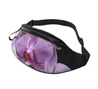 African leopard Fanny Pack for Women Men Fashion Waist Pack Adjustable Belt Bag for Workout Running Travelling Casual Waist Bag, Beautiful Purple Orchids, One Size