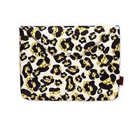 African Leopard Golden Print Book Sleeve Cheetah Print Book Covers for Paperbacks, Book Sleeves with Zipper with Padded, 11.4 x 9 Inch