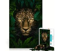 African Leopard in Jungle 1000 Piece Jigsaw Puzzle for Adults Mindful Game High Def Print Happy Challenge Thoughtful Gift (38x26cm)