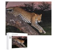 African Leopard Jigsaw Puzzle 500 PCS Challenging Fun Puzzles Wooden Jigsaw Puzzles for Adults Families