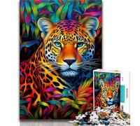 African Leopard Jigsaws 1000 Pieces for Adults,Challenging Game And Family Play with Fully Interlocking Randomly Shaped Pieces 38x26cm