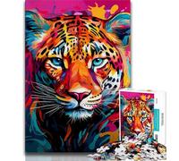 African Leopard Jigsaws Puzzles 1000 Pieces for Adults Gifts,Stress Reliever Staycation Kill Time with Matching Poster And Trivia Sheet (50x75cm)