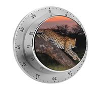 African Leopard Kitchen Timers for Cooking Visual Timer Stainless Steel Magnetic Timer with Alarm Cooking Timers for Baking, Exercise, Sports, Study & Outdoor Use