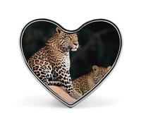 African Leopard on Rock Buttons Pin Memorial Boutonniere for Wedding Groom Bride, Customize Lapel Heart Pin for Christmas, Men Women Costume Decorative Fashionable Brooches