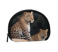 African Leopard on Rock Coin Purse Personalized Coin Bag for Women Men Change Purse Small Wallets with Zipper Mini Shell Coin Pouch Outdoor Shopping Change Storage Bag Handbags Gifts