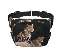 African Leopard on Rock Fanny Pack Adjustable Crossbody Bag Large Waist Bag Travel Belt Bag Unisex Bum Bag