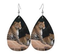 African Leopard on Rock Leather Earrings Dangle Drop Earring Lightweight Teardrop Earrings Vintage Bohemian Earring for Women Christmas Birthday Gift Fashion Jewelry