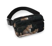 African Leopard on Rock Printed Fanny Pack Fanny Packs for Women Men,Crossbody Bag Large Chest Bag with Adjustable Strap for Outdoors Workout Traveling Casual Running, African Leopard on Rock, 20x13cm