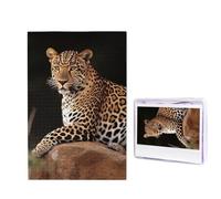 African Leopard on Rock Puzzle for Adults 1000 Pieces, Wooden Jigsaw Puzzle from Photos, Challenging Puzzles Perfect for Game Nights, Home Decoration Puzzles Gift for Holiday Birthday