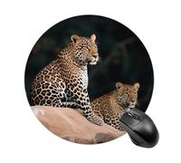 African Leopard on Rock Round Mouse Pad Smooth Glide Gaming Mousepad Extra Density Portable Comfortable Mouse Mat for Desk, Home, Office 7.8x7.8 Inches