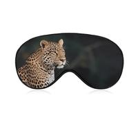 African Leopard on Rock Sleep Mask Light Blocking Eye Cover Polyester Eye Mask with Elastic Strap Blindfold for Side Sleeper Sleeping Masks Face Hugging for Women Men Travel