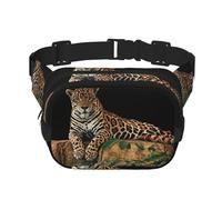 African Leopard On Rock Square Double-Layer Waist Bag Chest Bag Crossbody Bag Running Travel Hiking Waist Bag