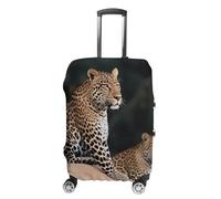 African Leopard on Rock Suitcase Covers Luggage Protector - Travel Elastic Baggage Case Protective, Washable Anti-scratch Large Suit Case Cover for Suitcases Fits 19-32 Inch Luggages, white, Small
