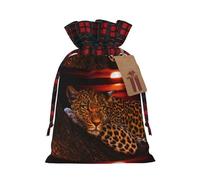 African Leopard Printed Gift Bag, Perfect Color Blocking Burlap Gift Bag