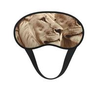 African Lion and Lioness Blackout Sleep Mask - Soft Adjustable Eye Mask for Full Light Blocking, Deep Sleep, Travel & Relaxation