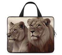 African Lion and Lioness Laptop Bag Durable Laptop Sleeve Water-Resistant Notebook Bag for Computer Or Tablet
