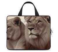 African Lion and Lioness Laptop Bag Durable Laptop Sleeve Water-Resistant Notebook Bag for Computer Or Tablet