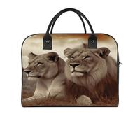 African Lion And Lioness Laptop Tote Bag Casual Travel Handbag Multi Pocket Shoulder Bags for Work Travel