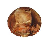 African Lion and Lioness Print Shower Cap for Women & Men â€“ Reusable Double-Layer Bath Hair Cap with Elastic Strap L