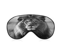 African Lion Black and White Eye Mask for Sleeping Soft Breathable Sleep Mask with Adjustable Strap Light Blocking Night Eye Cover Comfortable Night Blindfold Eyeshade Sleep Shade Cover for Travel