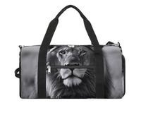 African Lion Black And White Gym Bag Sport Gym Tote Bag Lightweight Duffle Bag Carry On Weekender Bags for Women Men, white, One Size