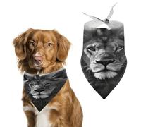 African Lion Black and White Pet Scarf,Soft Durable Triangle Dog Bandanas Lightweight Breathable Comfortable Pet Bib for Small Medium Large Breed.