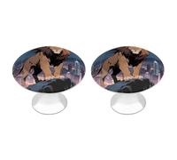 African Lion Cabinet Knobs, 2-Pack Silver Stainless Steel Drawer Pulls with Screws, Elegant Hardware for Dressers, Kitchen,Cabinets & Desks