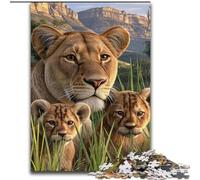 African Lion Family 1000 Piece Jigsaw Puzzle for Adults Teens, Help The Brain Exercise Addictive Toys to Cultivate Patience Perfect Decoration (26x38cm)