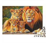 African Lion Family paper Jigsaw Puzzle 1000 Pieces for Adults Brain Boosting Animal Art Puzzle Educational Paperboard for Home Decor 38x26cm/1000pcs