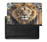 African Lion Head Passport Holder Passport Cover Protector Essentials with Credit Card Slots for Women Men