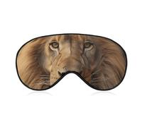 African Lion Head Sleep Mask for Women Men, Soft Eye Mask with Adjustable Strap for Sleeping, Light Blocking Travel Blindfold for Nap Comfortable Eye Cover for Home Office