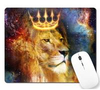 African Lion in Starry Sky Art Print Mouse Pad Non-Slip Rubber Base Gaming MousePads for Computers Laptop Office, Computer Mouse Pad for Wireless Mouse, 9.4"x7.9"