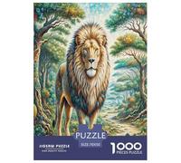 African Lion Jigsaw Puzzles Puzzle for Adults Kids. 1000 Piece Impossible Challenge Toy Educational Games Home Decoration for Educational Games Gifts 70x50cm/1000pcs