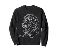African Lion Line Art Wildlife Big Cat Sweatshirt