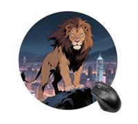 African Lion Mouse Pad Round Laptop Mouse Mat Cute Computer Mousepad Keyboard Pad Non-Slip Desk Pads for Gaming Office Work Home
